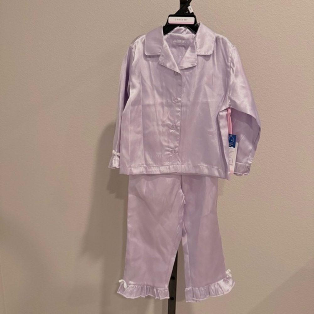 NWT Jason Wu toddler girls size 2T lavender satin 2-pc pajama set